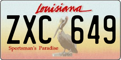 LA license plate ZXC649