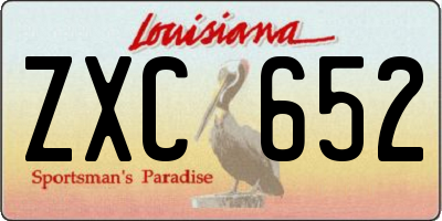LA license plate ZXC652