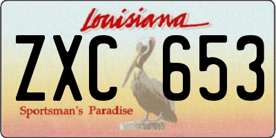 LA license plate ZXC653