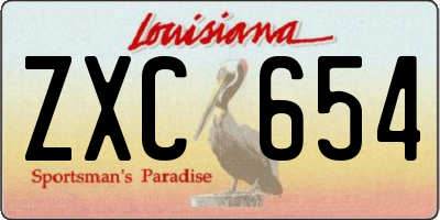 LA license plate ZXC654