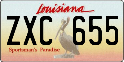 LA license plate ZXC655