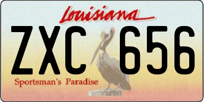 LA license plate ZXC656