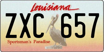 LA license plate ZXC657