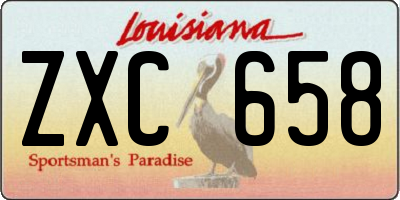 LA license plate ZXC658