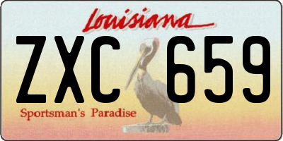 LA license plate ZXC659