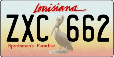 LA license plate ZXC662