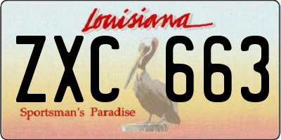 LA license plate ZXC663