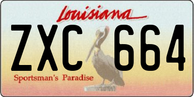 LA license plate ZXC664