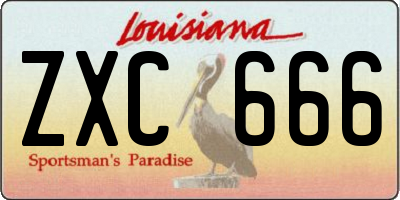 LA license plate ZXC666