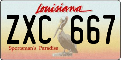 LA license plate ZXC667