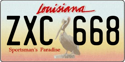 LA license plate ZXC668