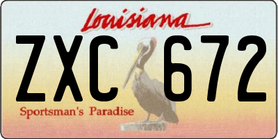 LA license plate ZXC672