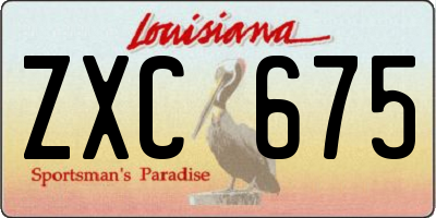 LA license plate ZXC675