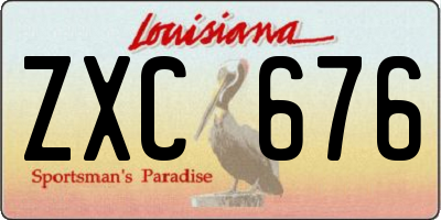 LA license plate ZXC676