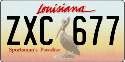 LA license plate ZXC677