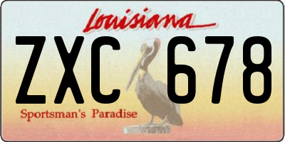 LA license plate ZXC678