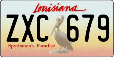 LA license plate ZXC679