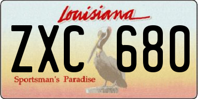 LA license plate ZXC680