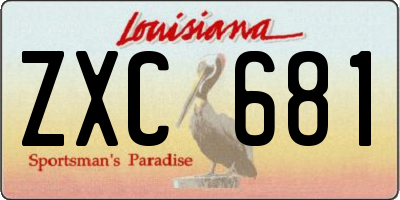 LA license plate ZXC681