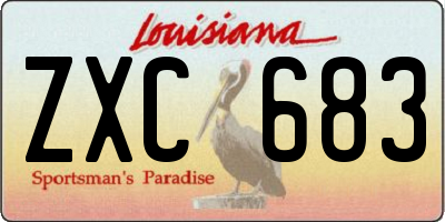 LA license plate ZXC683