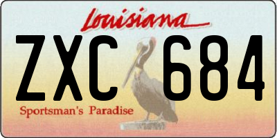 LA license plate ZXC684