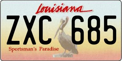 LA license plate ZXC685