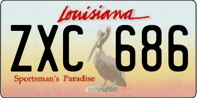 LA license plate ZXC686