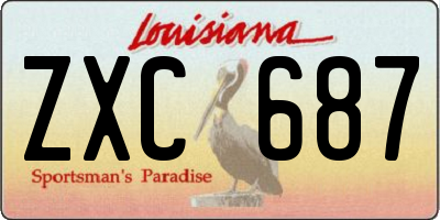 LA license plate ZXC687