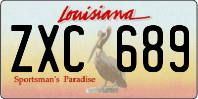 LA license plate ZXC689