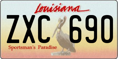 LA license plate ZXC690