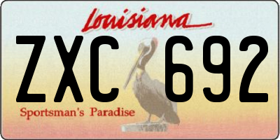 LA license plate ZXC692