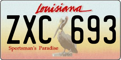 LA license plate ZXC693