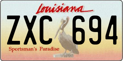 LA license plate ZXC694