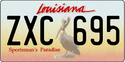 LA license plate ZXC695