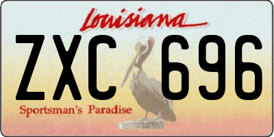 LA license plate ZXC696