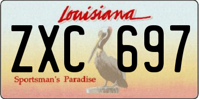 LA license plate ZXC697