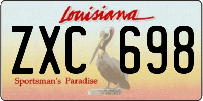 LA license plate ZXC698