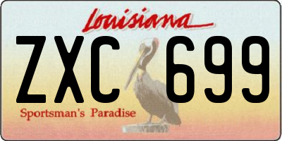 LA license plate ZXC699