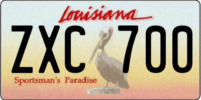 LA license plate ZXC700