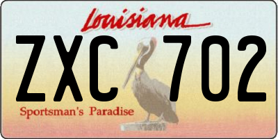 LA license plate ZXC702