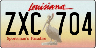 LA license plate ZXC704