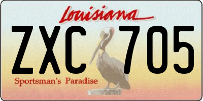 LA license plate ZXC705