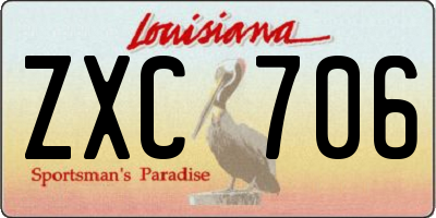 LA license plate ZXC706