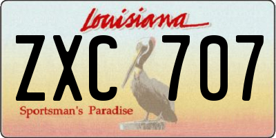 LA license plate ZXC707