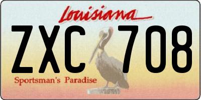 LA license plate ZXC708