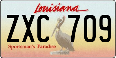 LA license plate ZXC709