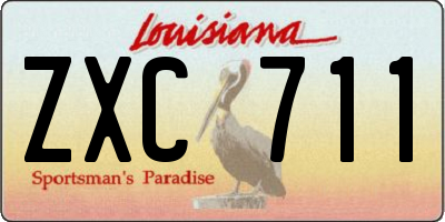 LA license plate ZXC711