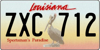 LA license plate ZXC712