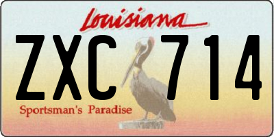 LA license plate ZXC714