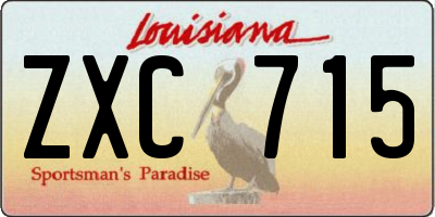 LA license plate ZXC715